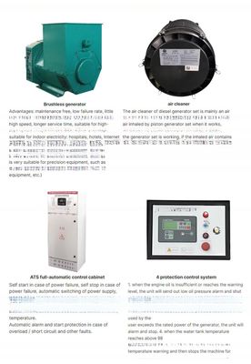 125 Kva Open Frame Silent Electric Diesel Generator Set met automatische start 400v/110v Spanning